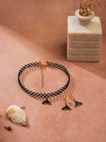 El Regalo Cute & Fancy Mermaid Charms Choker Necklace & Earrings Set for Kids, Girls, Teens, Women - Beautiful Mermaid Tail Charm Collarbone Choker with Matching Earrings