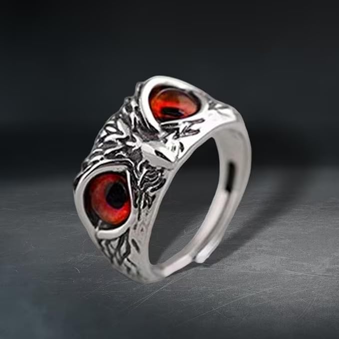 El Regalo Oil Drip Enamel Stainless Steel Ring for Women - Adjustable Irregular Design (Gun Black)