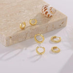 El Regalo 18K Gold Plated Anti-Tarnish Stainless Steel Huggie Hoop Earrings Combo - Set of 3 Pairs | Waterproof Minimalist Baali for Women & Girls | Cartilage & Second Piercing Jewelry