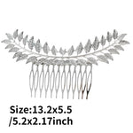 El Regalo 1PC Elegant Vintage Hollow Cutout Leaf Hair Comb - Wedding & Party Hair Accessory for Girls & Women (Silver)