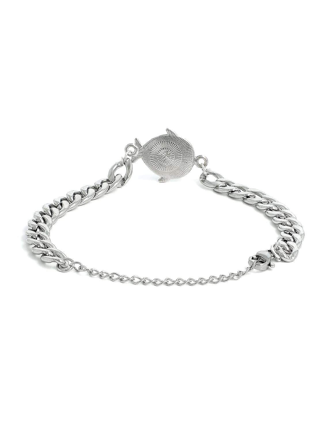 El Regalo 1PC Statement AD Evil Eye Stainless Steel Chain Unisex Bracelet for Men & Women - Anti Tarnish/NO Rust/Waterproof Unisex Evil Eye Bracelet Jewelry