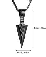 El Regalo Men's Stainless Steel Arrowhead Necklace for Boys/Men- Gift for Him (Black)