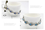 El Regalo Evil Eye Hamsa Hand Turquoise Green Beads Bracelet for Girls & Women- Antique Finish Hamsa Hand Sleek Bracelet (1 Blue + 1 Green beads)