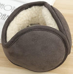 El Regalo 1PC Unisex Warm Knit Earmuffs- Winter Outdoor Fur Earwarmer, Foldable, Adjustable Wrap Ear Warmer for Girls/Boys/Men/Women (Grey Fleece)