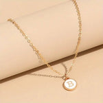 El Regalo Personalized Name Initial Letters Pendant Necklace-Enamelled Name Initials Pendant with Stainless Steel Chain (B),Gold