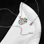 El Regalo Stainless Steel Openable Daisy Flower Pendant Necklace for Girls/Women- Anti Tarnish colorful oil dripping Daisy Necklace (Silver Multi)