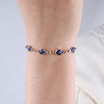 El Regalo Evil Eye Rakhi for Brother/Bhai with Roli Chawal, Rakhi Message Card in Rakhi Gift Box (Golden Blue)