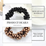 El Regalo 3 PCs Hair Ties, Elastic Pearls Hair Scrunchies, Pearl Hair Bands Bead Hair Ropes Hair Accessories for Women and Girls (Pack of 3) (Option-1)