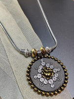 El Regalo Double Tone Lord Ganesha/Ganpati German Silver Pendant Necklace | God Ganpati Pendant Necklace for Girls & Women- Gift for Ganesh Chaturthi Pooja