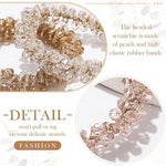 El Regalo 10PCs Crystal Rhinestone Hair Ties Set - Beaded Scrunchies & Ponytail Holders for Women - Soft, Durable, Stretchy Crystal Hair Accessories - Elegant Ponytail Fixer & Bracelet in 10 Mixed Colors