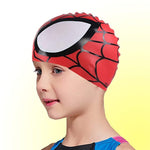 El Regalo Kids Spiderman Swimming Caps for Girls & Boys - Silicone Swimming Hat for Girls Boys Waterproof Bathing Caps for Long & Short Hair (Red Spiderman Cap)