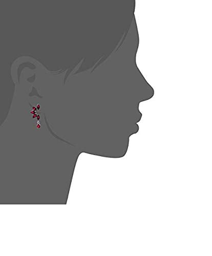 El Regalo Women's Vintage Oxidized Earrings with Stones | Silver Plated Vintage Flower Oxidized Earrings for Girls & Women (Red)