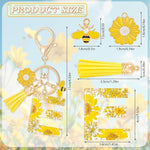 El Regalo Personalized Name Initials Natural Flowers & Bee Charm Keychain - Custom Letter Keyring with Daisy Flower & Honey Bee Pendant, Purse, Bag, Backpack Accessory (Letter E)