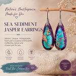 El Regalo Elegant Natural Stone Drop Earrings for Women | Vintage Teardrop Boho Dangle Earrings | Anti-Tarnish Western Statement Jewellery for Girls & Women (Purple Blue)