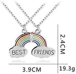 El Regalo Unisex Rainbow 2 PCs Best Friend Pendant Necklace for Besties | Gift for Friends/Siblings/Couples