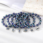 El Regalo 6 PCs Unisex Evil Eye Bracelets with Charms- Butterfly, Elephant, Hamsa Hand, Turtle, Eye & Owl