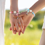 El Regalo 2PCs Magnetic Heart BFF Bracelets Set for Girls- Infinity Heart, Flower, Butterfly Best Friends Friendship Bracelets Jewelry for Teen Girls (Flowers)