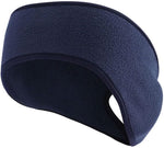 El Regalo 2 PCs Winter Fleece Ponytail Headbands- Ear Warmer/Earmuff Headbands with Ponytail for Men, Women, Girls, Boys Fleece Ear Warmers Headband for Cold Weather Ski Yoga (Blue & Blue)