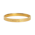 El Regalo 1 PC No Rust OM Trident Engraved Bracelet for Men - Designer Stainless Steel Anti Tarnish OM Kada Bracelet (Golden OM Trident)