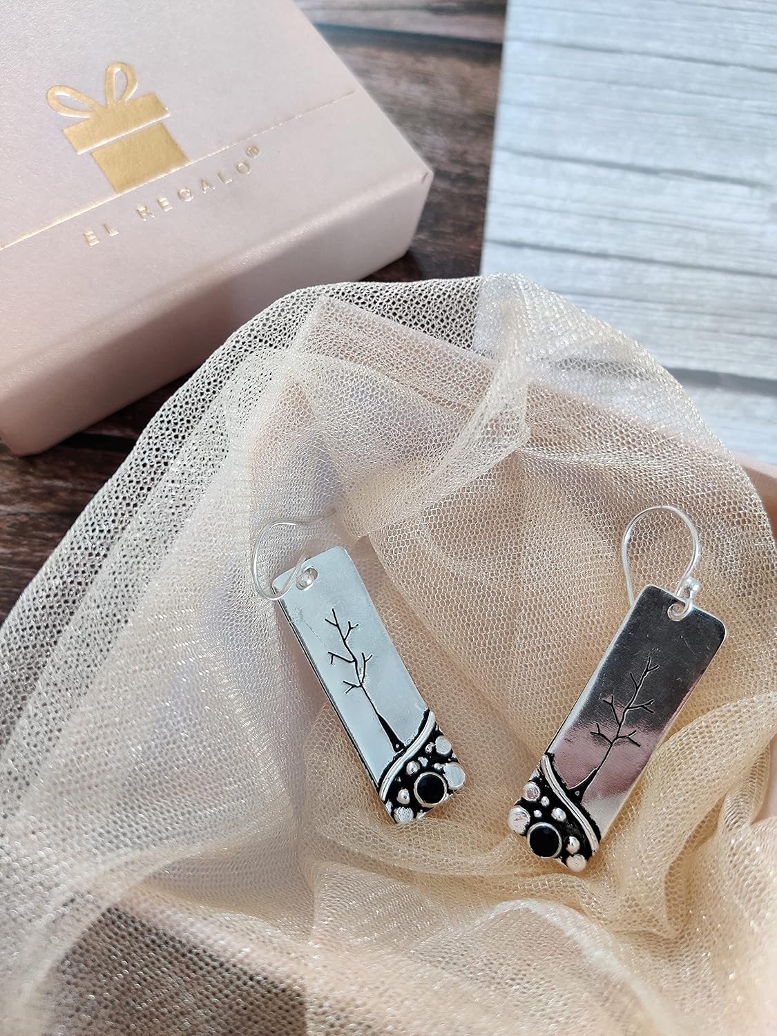 El Regalo Oxidized Statement Earrings for Girls & Women - Modern Unique Handcrafted Earring