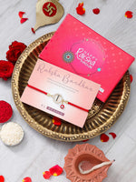 El Regalo Name Initials Evil Eye Bracelet Rakhi for Brother- Name Letter CZ Rakhi with Roli Chawal, Message Card in Rakshabandhan Box for Bhai (Red- I)