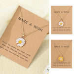 El Regalo 2 PCs White & Yellow Daisy Flower Pendant Necklace for Kids/Girls/Teens & Women- Gift for Her