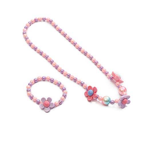 El Regalo Girls Jewelry Sets: Beaded Necklace & Bracelet Sets, Princess Necklace Bracelet combo for Girls, Beaded Jewelry for Kids Girls (Multi Flowers Jewelry Set)