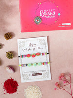 El Regalo 2PCs Cute Kids Fruits Beads Bracelet Rakhis Set for Brother/Bhai - Kids Rakhis with Roli Chawal in Gift Box - Adorable Fruit Charm Rakhis for Boys (Cute Rakhi Set-3)