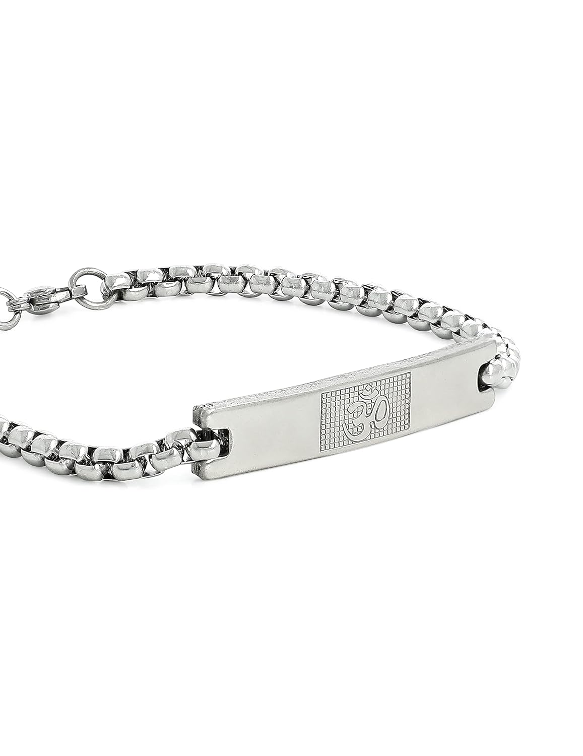 El Regalo 1 PC Stainless Steel OM Bracelets for Boys/Men - Statement Cuban Chain Bracelets for Men/Boys (OM Style- 3)