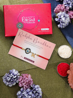 El Regalo Name Initials Evil Eye Bracelet Rakhi for Brother- Name Letter CZ Rakhi with Roli Chawal, Message Card in Rakshabandhan Box for Bhai (Black-N)