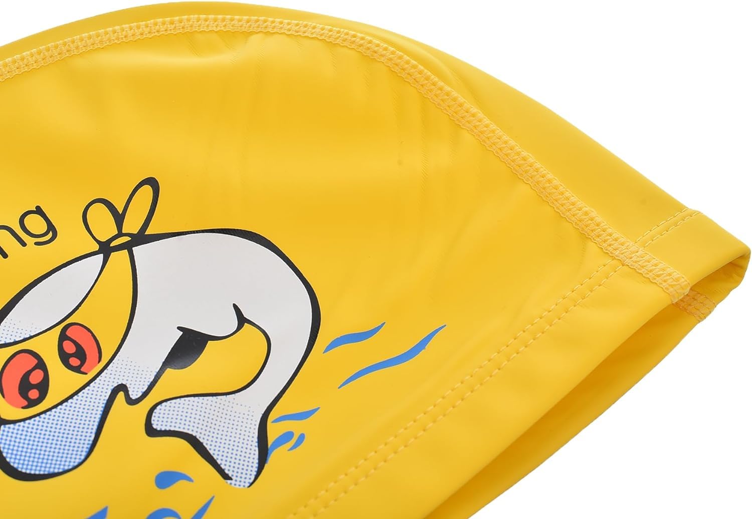 El Regalo 1PC of Cute Kids Dolphin PU Swimming Caps for Girls & Boys- Waterproof, Animal Print Swimming Cap (for Kids 6-12 Years) (Yellow Fish Swim Cap)