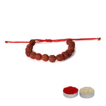 El Regalo Auspicious Natural Rudraksha Rakhi for Brother- Lord Shiva Rudraksha Beads Rakhi with Roli Chawal, Rakhi Message Card in Rakhi Gift Box
