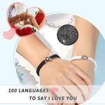 El Regalo Unisex-Adult 2Pcs I Love You 100 Languages Matching Couple Bracelets Set - Pinky Promise Valentines Day Gift (Pinky Promise)