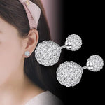 El Regalo 3-in-1 Front Back Crystal Ball Earrings - Sparkly Disco Shamballa Ball Earrings for Girls & Women - Double Sided Earrings with Versatile Style for Any Occasion