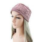 El Regalo 1 PC Winter Knitted Fleece Warm Unisex Headbands for Men & Women- Ear Warmer Headband Hair Band Wool Head Wraps Winter Unisex Ear Warmers (Bean Paste Pink)