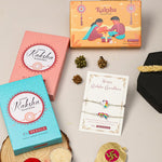 El Regalo 2 PCs Cute Kids Fancy Bracelet Rakhis Set - Beautiful 2 Kids Rakhis Combo with Roli Chawal, Rakhi Message Card in Rakhi Gift Box for Little Brother/Niece/Nephew (Unicorn & Rainbow Heart)