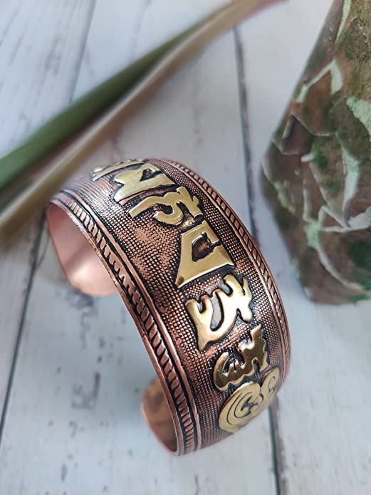 El Regalo 1 Copper OM Bracelet Rakhi for Brother/Bhai - Rakhi for Bhai with shagun, Rakhi Message Card in Rakhi Gift Box (Option-1) For Men