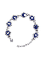 El Regalo Evil Eye Enameled Fashion Bracelet for Girls & Women- Gift for Her- Evil Eye Love, Good Luck & Protection Bracelet (Blue CZ Evil Eye Bracelet)