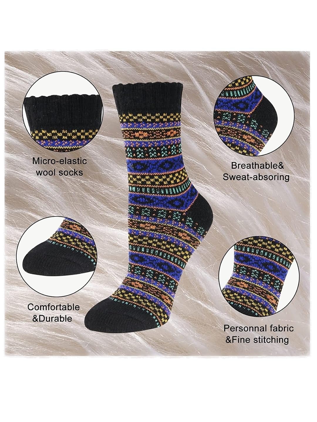 EL REGALO Pack Of 5 Patterned Calf-Length Socks