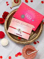 El Regalo Name Initials Evil Eye Bracelet Rakhi for Brother- Name Letter CZ Rakhi with Roli Chawal, Message Card in Rakshabandhan Box for Bhai (Red- Y)