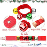 El Regalo 2PCs Jingle Bells Christmas Bracelets | Wrist & Ankle Bells for Party Favors, Musical Rhythm & Christmas Decor | Adjustable Percussion Instruments (Red Multi)