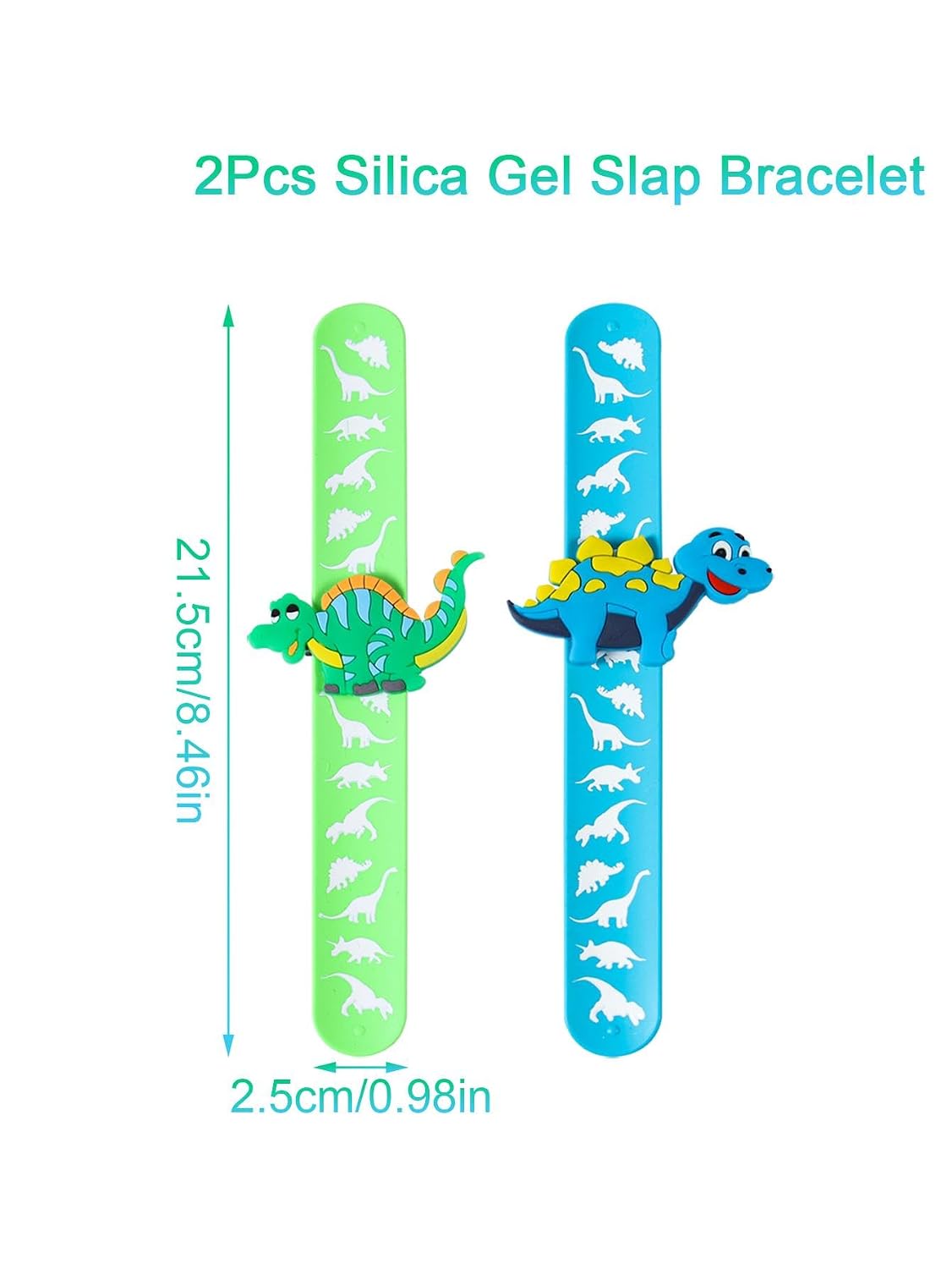 El Regalo 2PCs Kids Dianosaur Slap Band Rakhi for Little Brother or Sister- Colorful Dinosaur Fun Kids Rakhi with Roli Chawal in Rakhi Gift Box for Brother/Niece or Nephew (Blue & Green)