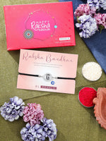 El Regalo Name Initials Evil Eye Bracelet Rakhi for Brother- Name Letter CZ Rakhi with Roli Chawal, Message Card in Rakshabandhan Box for Bhai (Black-G)