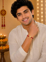 El Regalo Red Ethnic Rakhi Dori Unisex Rakhi-Adults - O letter