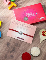 El Regalo 1PC Sports Balls Rakhi for Brother- Cute & Fancy Balls Bracelet Rakhi for Sports Lover Brother with Roli Chawal in Rakhi Gift Box (Soccer Ball)