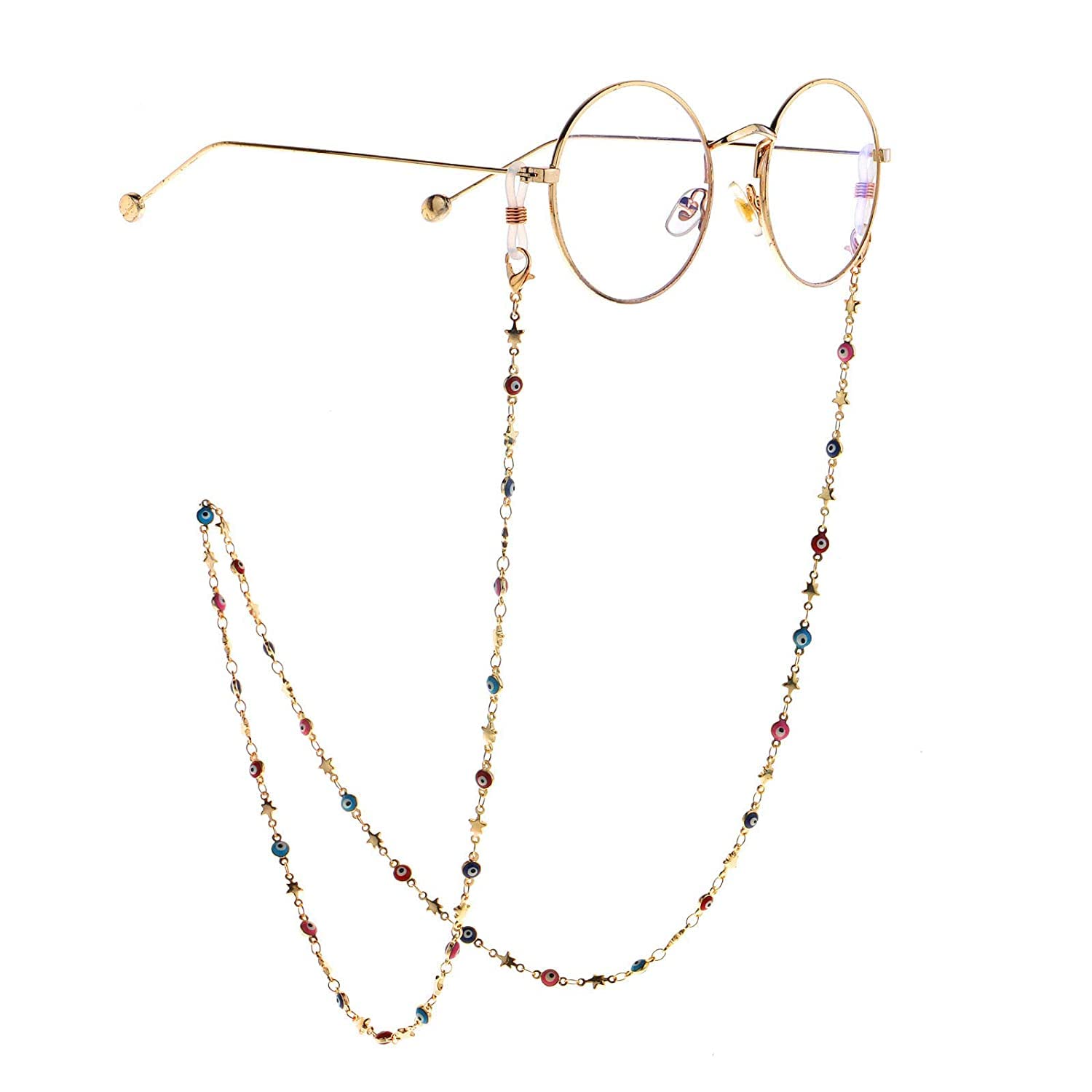 El Regalo 1 Pc Fancy Evil Eye Face Mask Chains Lanyards Girls & Women, Face Mask Holder Chains Adults, Mask Chain- Stay Fashionable & Stay Safe (Mask Not Included) (Evil Eye Masks Chain)