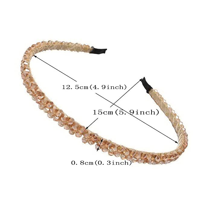 El Regalo 4 Pieces Crystal Rhinestone Headbands Shiny Non-Slip Beaded Hairband Hair Bands Hair Accessories Hair Decoration for Women Girls (Option-2)