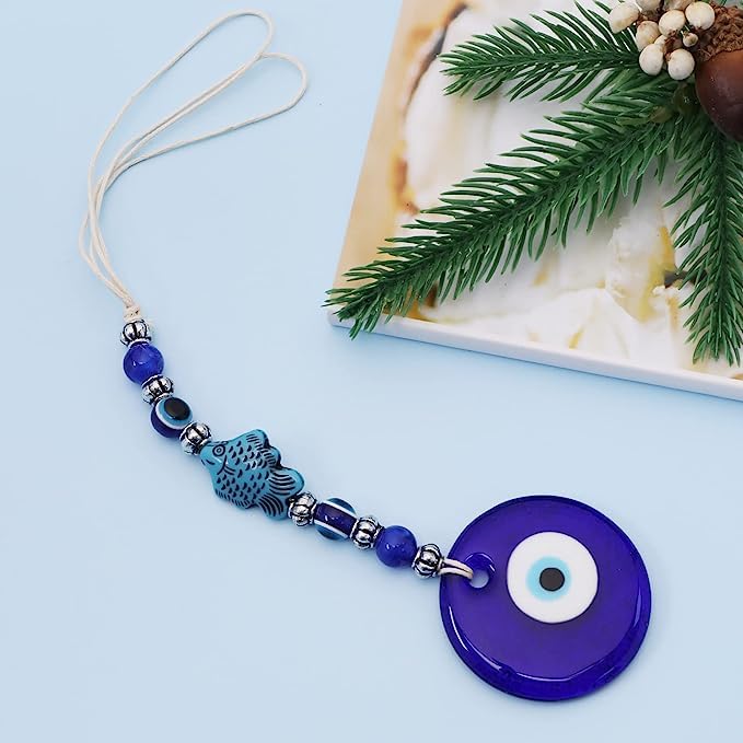 El Regalo Designer Evil Eye Rakhi Set for Brother & Bhabhi- Bhaiya Bhabhi Lumba/Luma Rakhi Set with Roli Chawal, Message Card in Gift Box