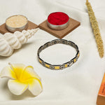 El Regalo 1 PC Designer Stainless Steel Bracelets Rakhi for Brother | 1 PC Anti Tarnish Chain Rakhi with Roli- Chanwal, Message Card in Rakhi Gift Box for Bhai/Bhaiya (Option-8)