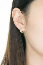 El Regalo Stainless Steel Tiny & Cute Leaves Hoop Earrings for Kids/Girls/Women- Anti-Tarnish/Waterproof Leaves Pattern Small Hoop Earrings (Gold & Silver)